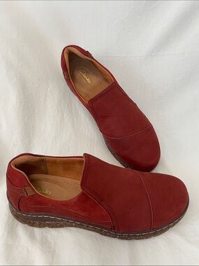 Clarks Artisan Orlene Slip-On, Chestnut Nubuck colorway NEW, 10, leather